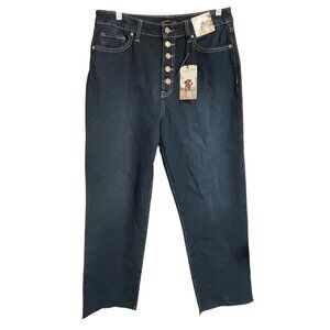 Sincerely Jules Mom Stovepipe Jeans Womens JR Size 9/29 Button Fly Frayed Hem